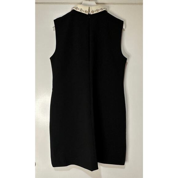 J. Crew Embellished Collared Shift Dress Black Stretch Crepe Black Size 12 NWT - Picture 10 of 15